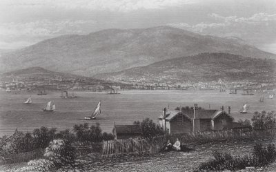 Australien: Hobart Town, Tasmanien (kobberstik) af J. C. Armytage
