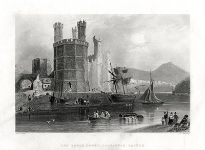 The Eagle Tower, Carnarvon Castle, Caernarfon, North Wales, 1860 af J. C. Armytage
