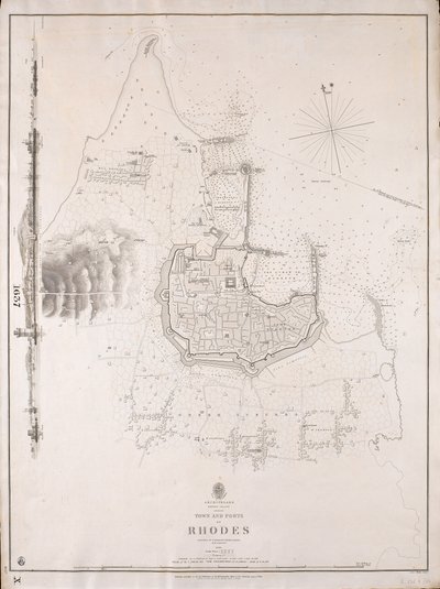 Archipeligo, Rhodos Island, by og havne på Rhodos opmålt af kommandør Thomas Graves, HMS 
