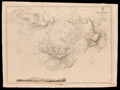 Grækenland, Peiraeus eller Port Drako opmålt af kommandør Thomas Graves, H.M.S. Beacon 1840 af J. & C. Walker