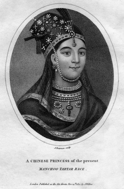 En kinesisk prinsesse af Manchoo Tartar Race, 1801. af J. Chapman