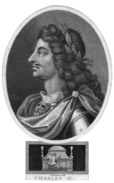 Charles II, konge af England, Skotland og Irland, 1800-tallet. af J. Chapman