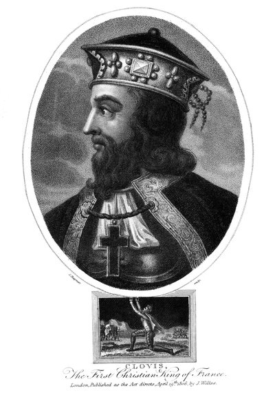 Clovis, den første kristne konge af frankerne, 1806. af J. Chapman