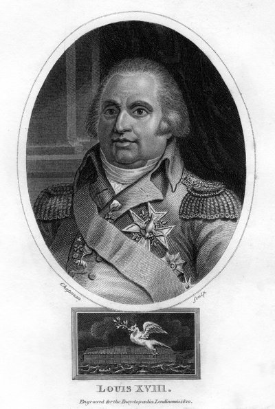 Ludvig XVIII, konge af Frankrig, 1820. af J. Chapman