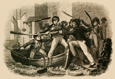Mary Anne Talbot resisting A Press Band, 1822. af J. Chapman