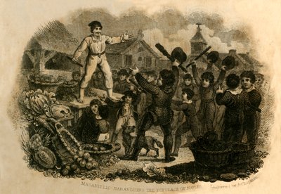 Masaniello Haranguing the Populace of Napoli, 1821. af J. Chapman