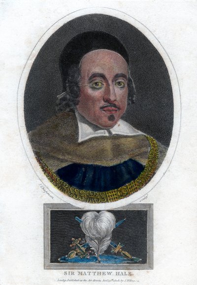 Sir Matthew Hale, Lord Chief Justice of England fra det 17. århundrede, 1808. af J. Chapman