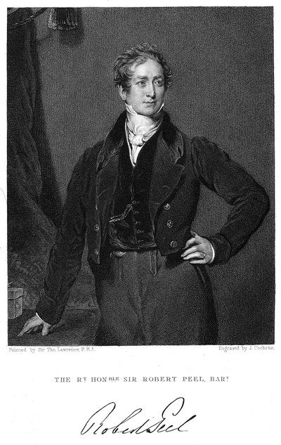 Robert Peel, britisk statsmand fra det 19. århundrede af J. Cochran