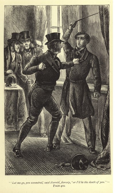 "Slip mig, din slyngel," sagde Harold voldsomt, "ellers bliver jeg din død." af J. Cooper