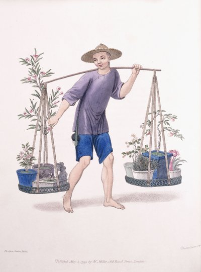 En portør med frugttræer og blomster, c.1800-01 af J Dadley