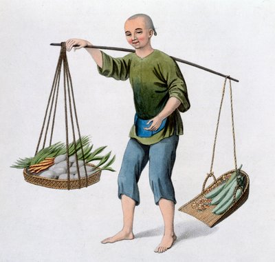 En dreng med grøntsager, 1800 af J Dadley