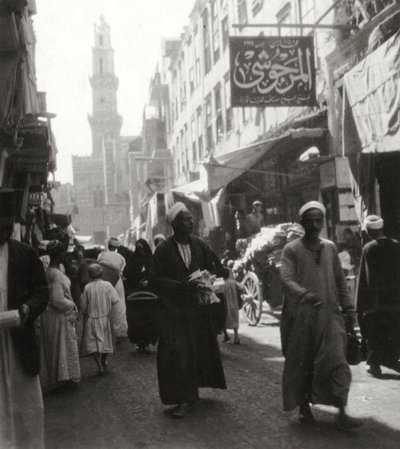 Bazaar of El Ghoria, Cairo, Egypten, 20. århundrede af J. Dearden Holmes
