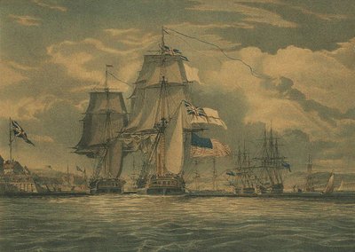 HMS Shannon erobrer USS Chesapeake, 1. juni 1813, 1813 af J. G. C. Schetly