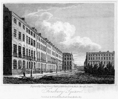 Finsbury Square, London, 1817. af J. Greig
