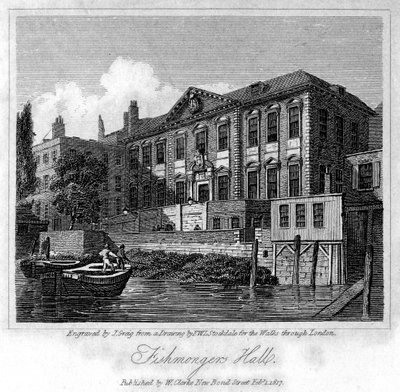Fishmongers Hall, City of London, 1817. af J. Greig