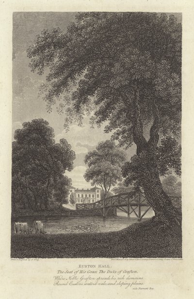 Robert Bloomfield, digter: Euston Hall (gravering) af J. Greig