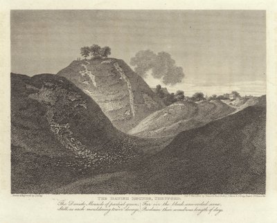 Robert Bloomfield, digter: The Danish Mounds, Thetford (gravering) af J. Greig
