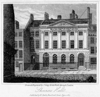 Skinners Hall, City of London, 1817. af J. Greig