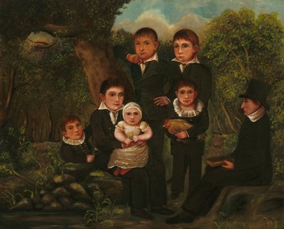 Abraham Clark og hans børn, 1822. af J. H.