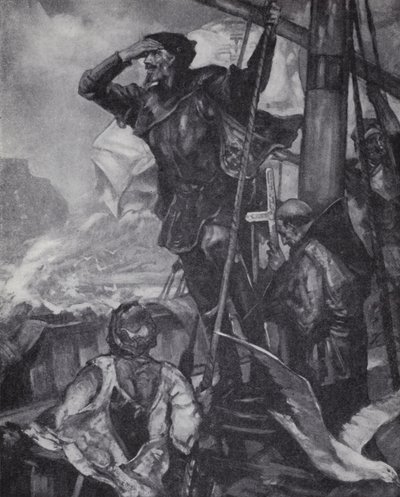 Den portugisiske opdagelsesrejsende Vasco da Gama så Kap Det Gode Håb på sin rejse til Indien af J. H. Amschewitz