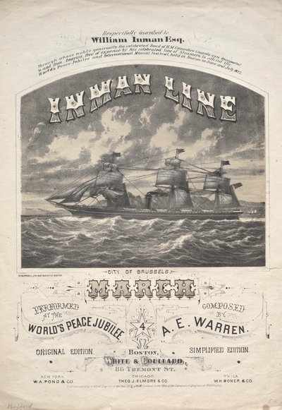Inman Line marts, 1872. af J. H. Bufford