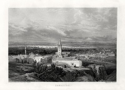 Damaskus, Syrien, 1800-tallet af J. H. Kernot