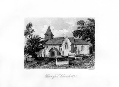 Dunsfold Church, Surrey, 1850 af J. H. Kernot