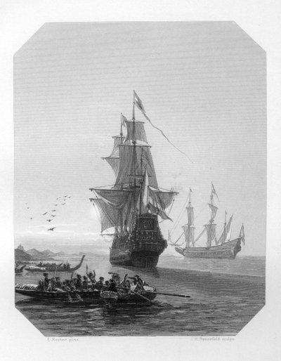 Abel Tasman, hollandsk søfarer, opdagelsesrejsende og købmand fra det 17. århundrede, c1870 af J. H. Rennefeld