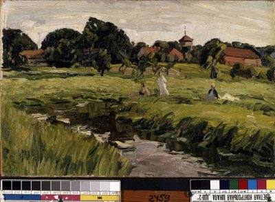 "Børn ved en å" (Børn ved en å) Maleri af Johannes Hansch (1875-1946) (ekspressionisme) Olie på lærred. Mål 37x44 cm Mikalojus Konstantinas Ciurlionis Fine Arts Museum, Kaunas, Litauen af J. Hansch