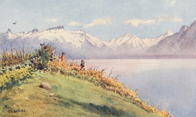 Rhônedalen fra Chexbres (farvelitografi) af J. Hardwicke Lewis
