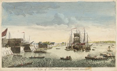 Udsigt over Blackwall med retning mod Greenwich af J. Heudelot