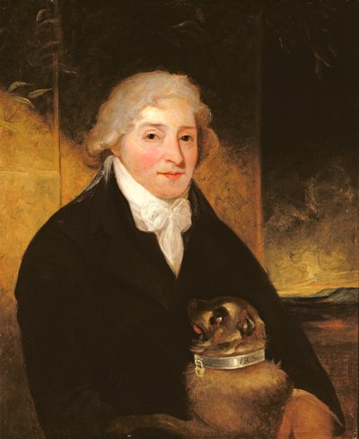 Venanzio Rauzzini med sin hund Turk, c.1795 af J. Hutchison