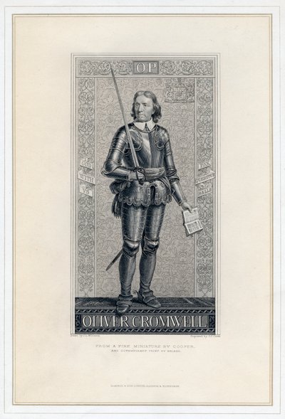 Oliver Cromwell 1599-1658, 1800-tallet. af J. J. Crew
