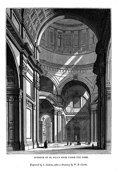 Interiør af St. Pauls fra under kuplen, 1843 af J. Jackson
