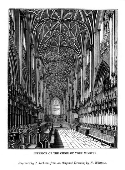 Interiør af koret af York Minster, c1830-1860 1843 af J. Jackson