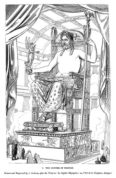The Jupiter of Phidias, 1843 af J. Jackson