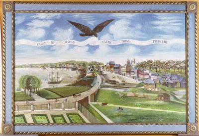 Udsigt over New Orleans fra Plantage of Marigny, 1803 af J. L. Bouquet de Woiseri
