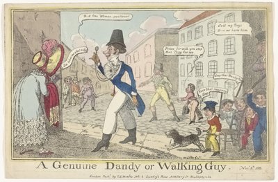 Spotprent af dandy af Guy Fawkes Day En ægte Dandy eller Walking Guy (titel på objekt) af J. Lewis Marks