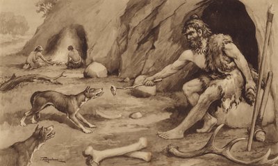Cave-Man (litho) af J. Macfarlane