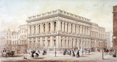 Udsigt over Army and Navy Club på Pall Mall, Westminster, London, c1853 af J Marchant