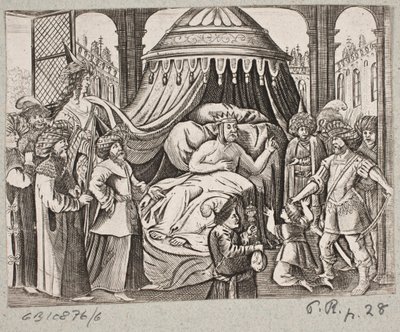 Illustration til Adam Olearius, "Persisk Rosenthal af en genial digter Schich Saadi […]", Slesvig 1660 af J. Muller