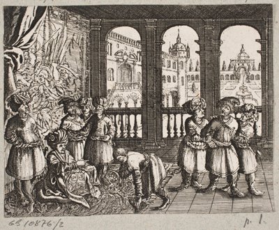 Illustration til Adam Olearius, "Persisk Rosenthal af en genial digter Schich Saadi […]", Slesvig 1660 af J. Muller