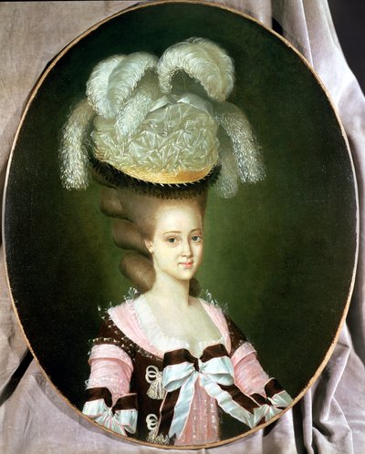 Portræt af en dame i en hat af J. Mulnier