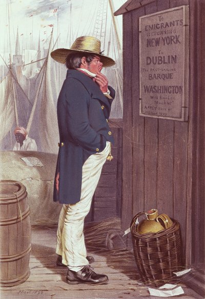 Homeward Bound, The Quay of New York, indgraveret af T.H.E. Mcguire, 1854 (se 189006) af J Nicol