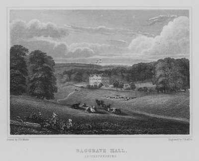 Baggrave Hall, Leicestershire (gravering) af John Preston Neale