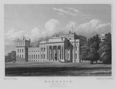 Blenheim, South East View, Oxfordshire (gravering) af John Preston Neale