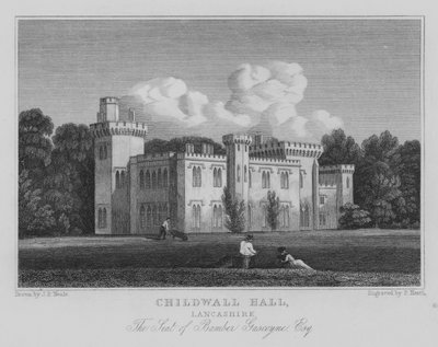 Childwall Hall, Lancashire, The Seat of Bamber Gascoyne, Esquire (gravering) af John Preston Neale