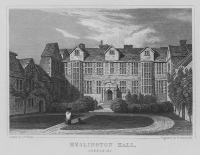 Heslington Hall, Yorkshire (gravering) af John Preston Neale