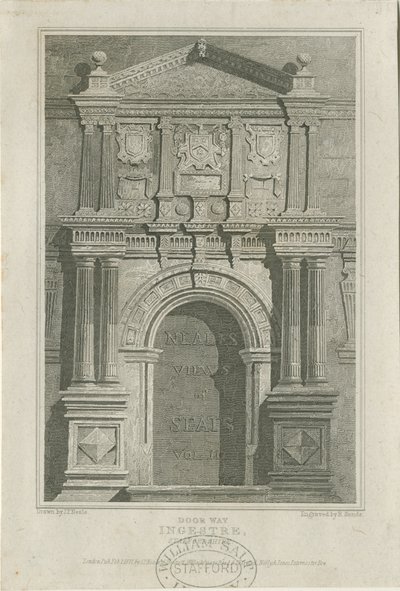 Ingestre Hall - Døråbning: gravering, nd [c 1821] (tryk) af John Preston Neale