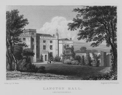 Langton Hall, Leicestershire (gravering) af John Preston Neale